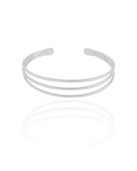 Bracelete Três Fios Ródio Branco