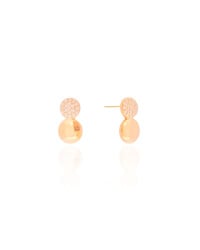 Brinco Redondo Duplo Liso Cravejado Cristal 1.5 cm Banhado a Ouro 18K