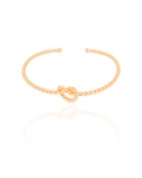 Bracelete Torcido Nó 9 mm Banhado a Ouro 18K
