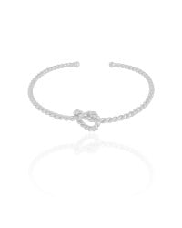 Bracelete Torcido Nó 9 mm Ródio Branco