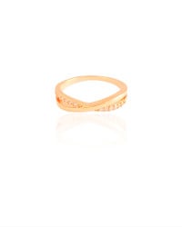 Anel X Cravejado Cristal Tamanho 17 Banhado a Ouro 18K