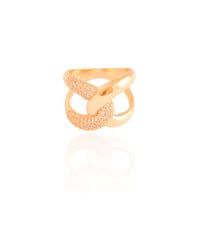 Anel Entrelaçado Cravejado Cristal Tamanho 18 Banhado a Ouro 18K