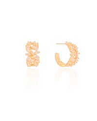Brinco Argola Baguetes Cristal 1.9 cm Banhado a Ouro 18K