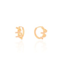 Brinco Argola Click Espiral Cravejado Cristal 1.4 cm Banhado a Ouro 18K
