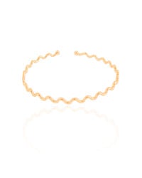 Bracelete Ondas 3 mm Banhado a Ouro 18K