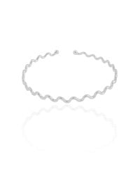 Bracelete Ondas 3 mm Ródio Branco