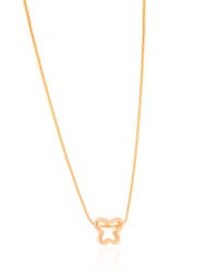 Gargantilha Veneziana Borboleta Vazada Banhado a Ouro 18K - 45 cm