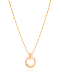 Gargantilha Veneziana Redondo Texturizado Banhado a Ouro 18K - 45 cm