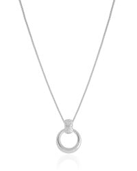 Gargantilha Veneziana Redondo Texturizado Ródio Branco - 45 cm