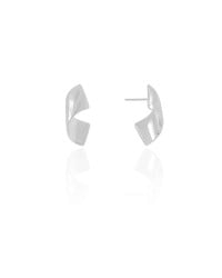 Brinco Curvo Liso 1.8 cm Ródio Branco