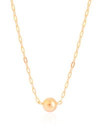 Gargantilha Elos Bola Lisa 12 mm Banhado a Ouro 18K - 45 cm