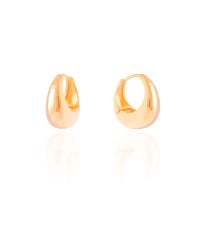 Brinco Argola Click Abaulada Lisa 1.9 cm Banhado a Ouro 18K