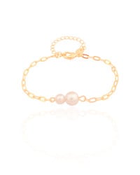 Pulseira Elos Pérolas Banhado a Ouro 18K