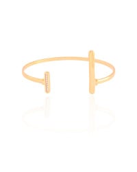 Bracelete Palitos Liso e Cravejado Cristal Banhado a Ouro 18K