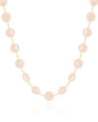 Choker Pérolas Achatadas 8 mm Banhado a Ouro 18K