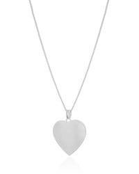 Gargantilha Veneziana Coração Flat Liso Ródio Branco - 45 cm