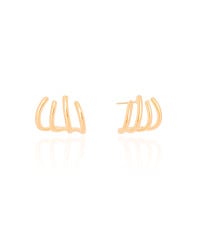 Brinco Filetes Lisos 1.5 cm Banhado a Ouro 18K