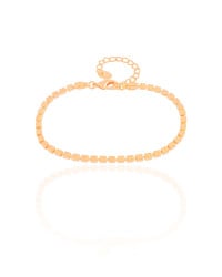 Pulseira Malha Quadrada 3 mm Banhado a Ouro 18K
