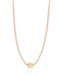 Gargantilha Riviera Cravejada Cristal Banhado a Ouro 18K - 45 cm