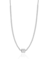 Gargantilha Riviera Cravejada Cristal Ródio Branco- 45 cm