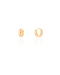 Brinco Argola Click Abaulada Lisa 1.1 cm Banhado a Ouro 18K