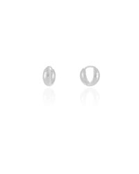 Brinco Argola Click Abaulada Lisa 1.1 cm Ródio Branco