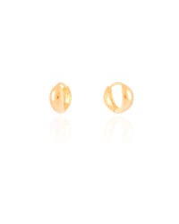 Brinco Argola Click Abaulada Lisa 1.2 cm Banhado a Ouro 18K