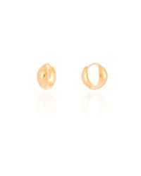 Brinco Argola Click Abaulada Lisa 1.4 cm Banhado a Ouro 18K