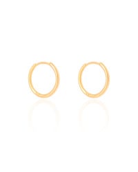 Brinco Argola Click Fio Liso 2.0 cm Banhado a Ouro 18K
