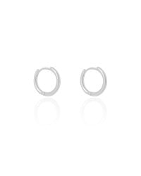 Brinco Argola Click Fio Liso 1.6 cm Ródio Branco