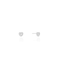 Brinco Ponto de Luz Coração Cristal 5 mm Ródio Branco