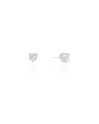 Brinco Ponto de Luz Coração Cristal 6 mm Ródio Branco