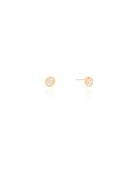 Brinco Ponto de Luz Entrelaçado Cristal 5 mm Banhado a Ouro 18K