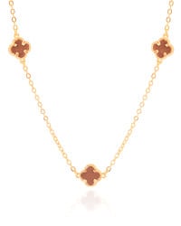 Choker Elos Trevos Tom Rubi 1.0 cm Banhado a Ouro 18K