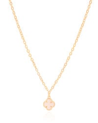 Gargantilha Elos Trevo Tom Madrepérola Banhado a Ouro 18K - 40 cm