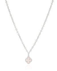 Gargantilha Elos Trevo Tom Madrepérola Ródio Branco - 40 cm