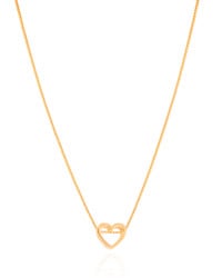 Gargantilha Veneziana Coração Vazado 1.0 cm Banhado a Ouro 18K - 45 cm