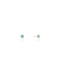 Brinco Infantil Ponto de Luz Safira Sky 3 mm Tarraxa Baby Banhado a Ouro 18K