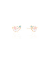Brinco Infantil Elefante 1.0 cm Banhado a Ouro 18K