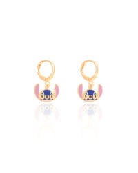 Brinco Infantil Argola Stitch 2.2 cm Banhado a Ouro 18K