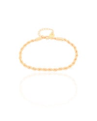Pulseira Infantil Cordão Baiano 3 mm Banhado a Ouro 18K