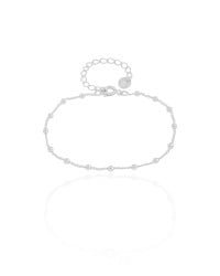 Pulseira Infantil Elos Bolinhas 2.5 mm Ródio Branco