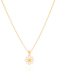 Gargantilha Infantil Flor Margarida 1.2 cm Banhado a Ouro 18K - 35 cm