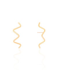 Brinco Fio Zig Zag Banhado a Ouro 18K