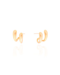 Brinco Dois Filetes Lisos 1.7 cm Banhado a Ouro 18K