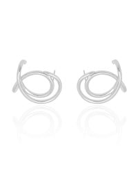 Ear Cuff Entrelaçado Liso 2.5 cm Ródio Branco