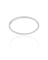 Bracelete Mola Quadrados 2 mm Ródio Branco
