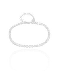 Pulseira Riviera Cravação Inglesa Cristal 3 mm Ródio Branco