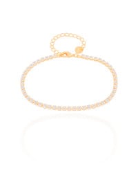 Pulseira Riviera Cristal 2.5 mm Banhado a Ouro 18K