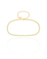 Pulseira Riviera Turmalina 2 mm Banhado a Ouro 18K